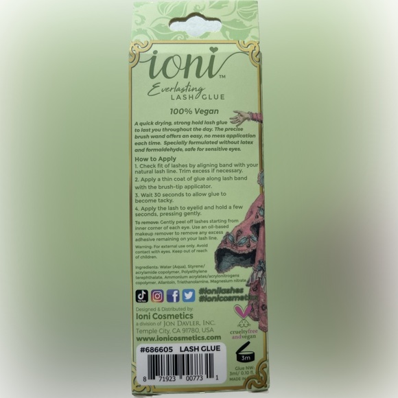 NEW IONI Faux Mink Individual Lash Extensons 3-STRAND Medium-Full & Eyelash Glue - Picture 5 of 6